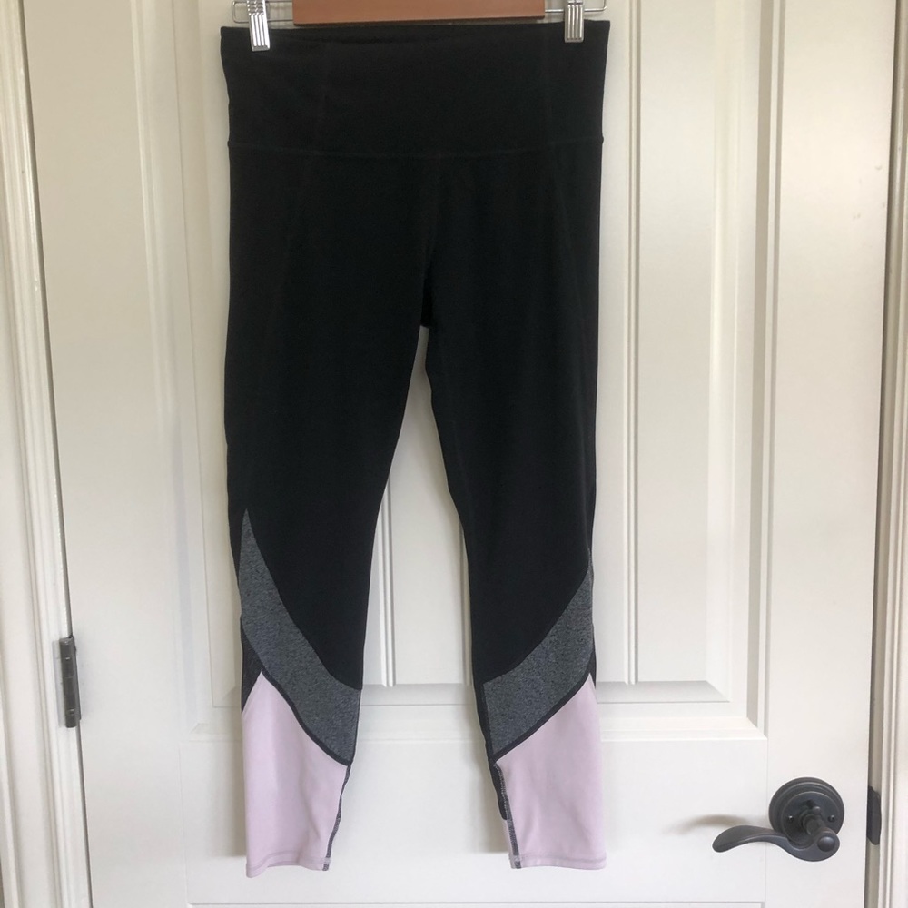 Athleta leggings - black with pink block